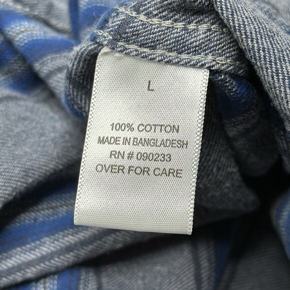 Quiksilver: Stripped Gray and Blue Button Down - Picture 4 of 4